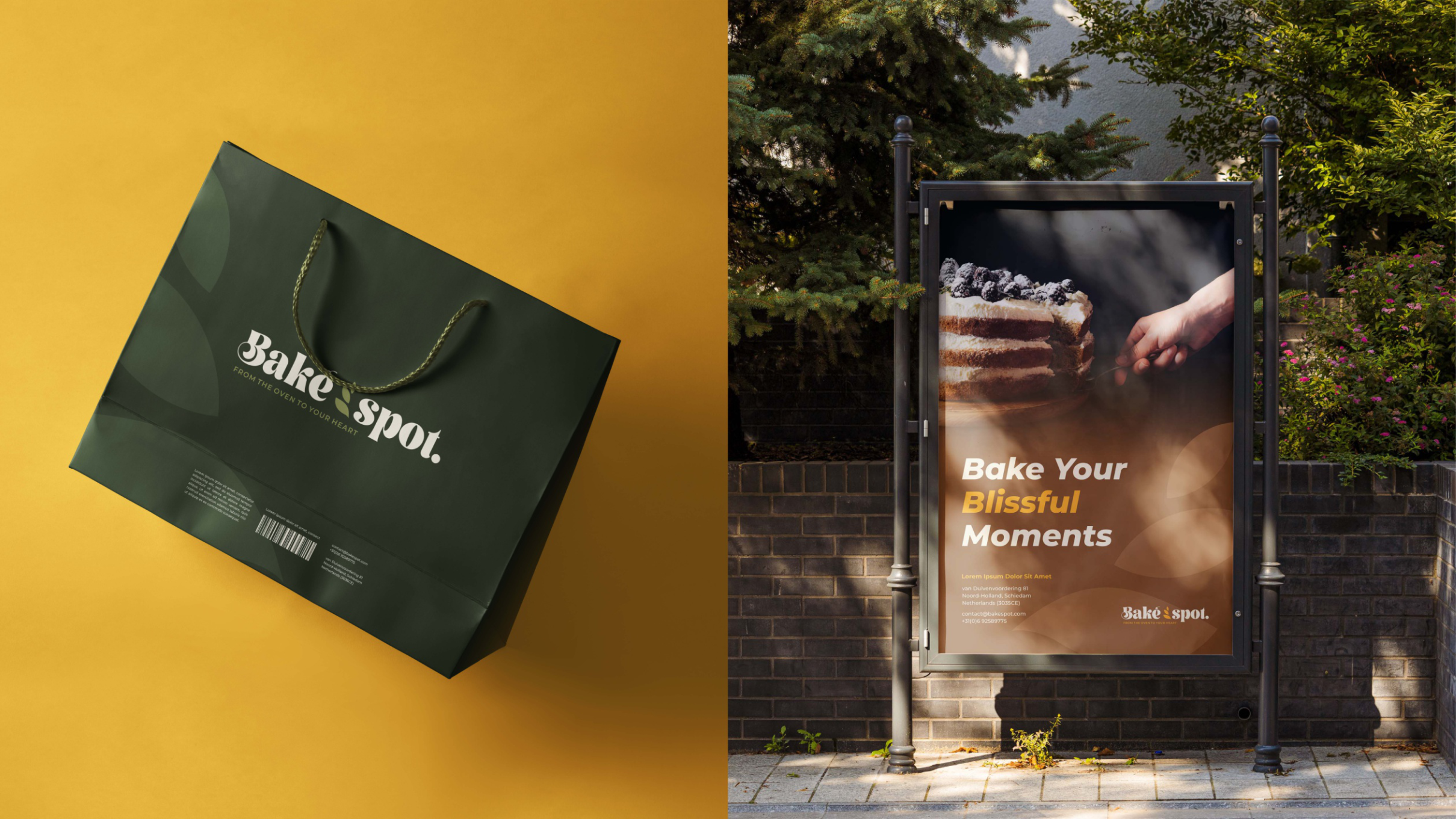 Shopping bag and street poster