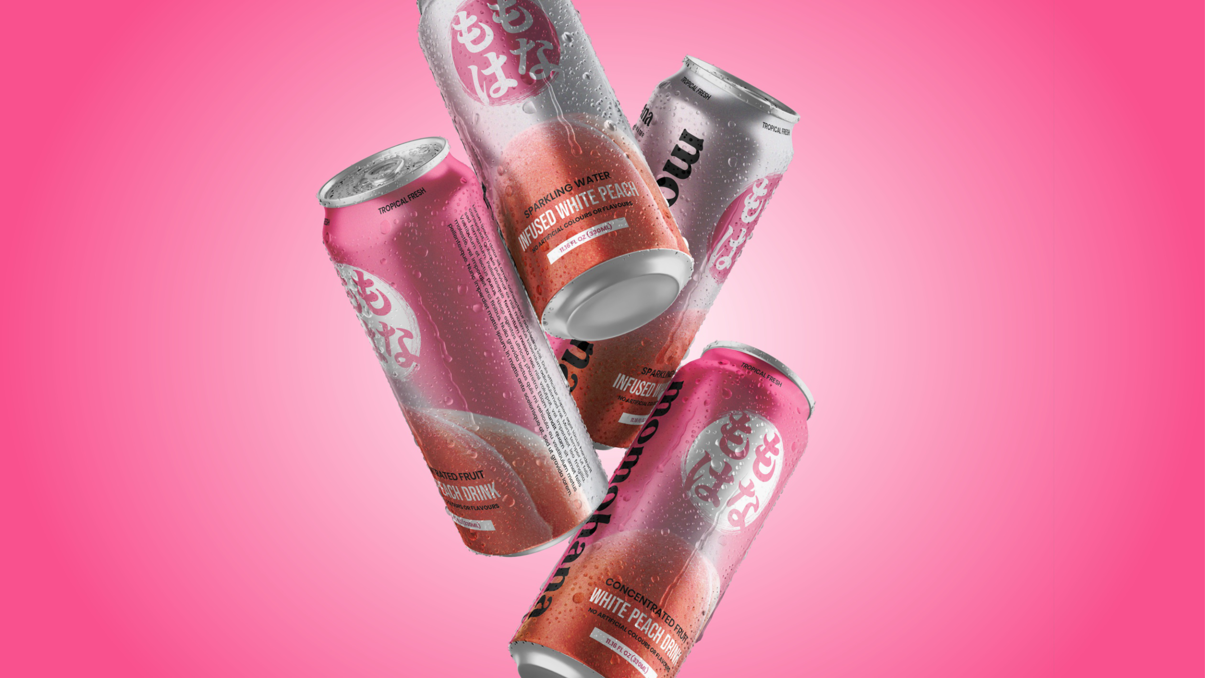 Can pack — sparkling white peach beverage